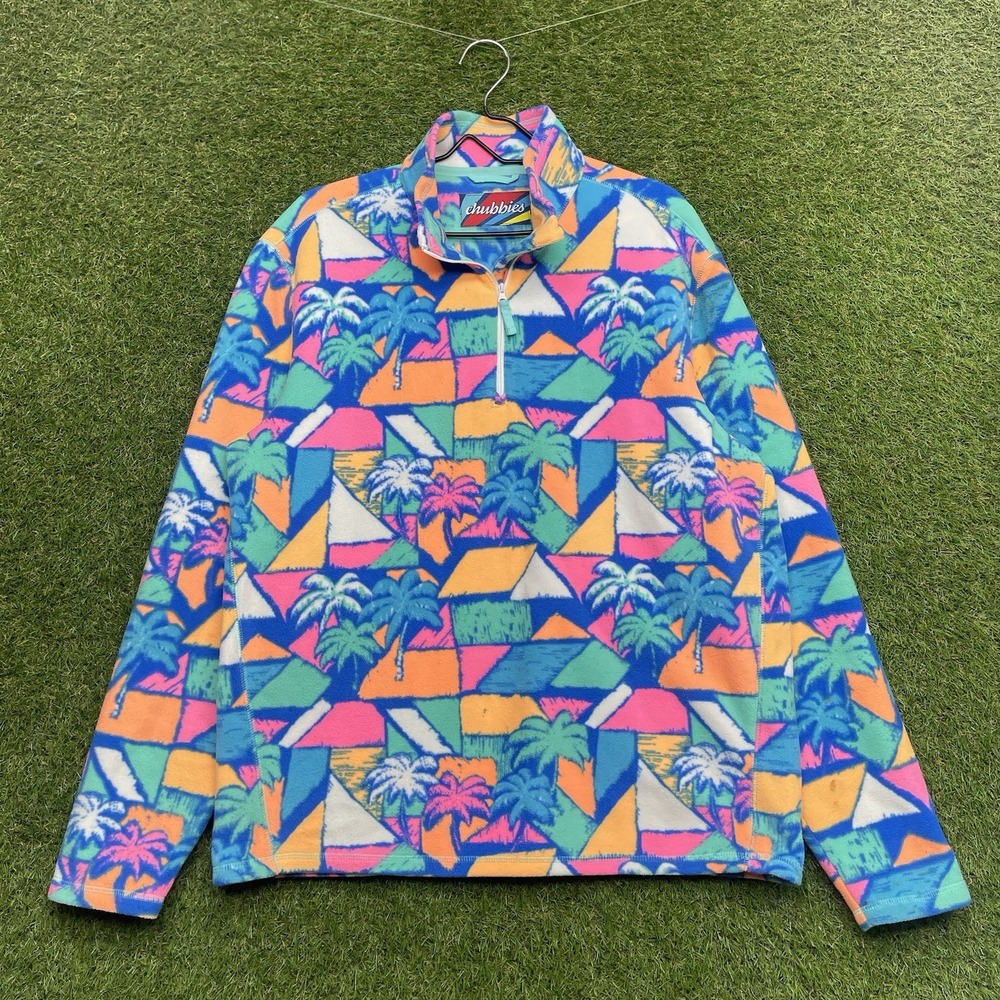 Chubbies Fleece Pullover Mens Large Barrel Chester Sherpa Fleece Jacket AOP